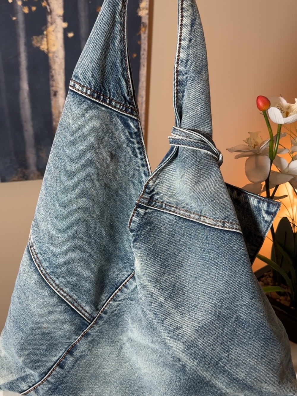 Release Denim Hobo Bag in Faded Blue - Picture 5 of 7